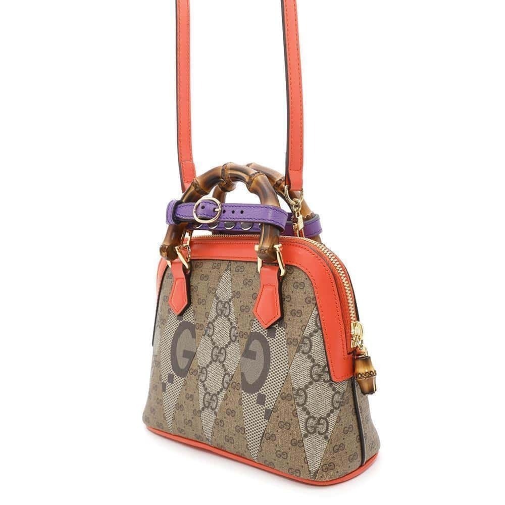 Gucci Handbag Shoulder Diana Leather Bamboo Bag